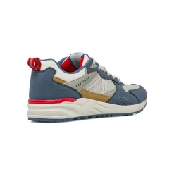 Sneakers blu Uomo con dettagli rossi e inserti in tessuto Navigare