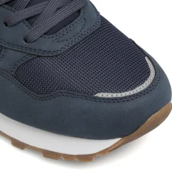 Sneakers blu Uomo con inserti in mesh ed effetto scamosciato Navigare