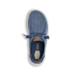 Sneakers casual blu da Donna in tela effetto denim Heydude Wendy