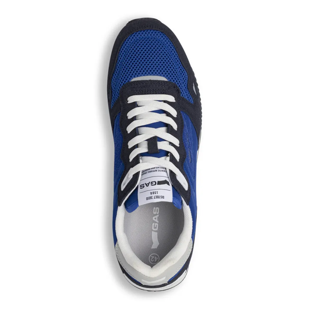 Sneakers casual da Uomo blu con inserti effetto scamosciato Gas