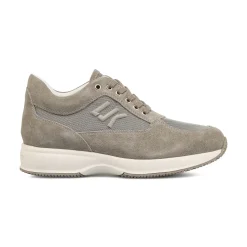 Sneakers casual da Uomo grigie in pelle scamosciata e mesh Lumberjack