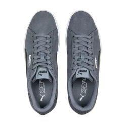 Sneakers casual da uomo in pelle scamosciata grigie e nere con logo Puma Smash 3.0