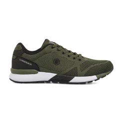 Sneakers casual da Uomo verde militare in tessuto mesh Lumberjack