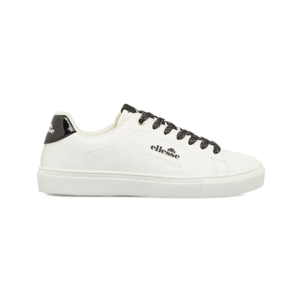 Sneakers casual Ellesse da Donna bianche con lacci neri glitter
