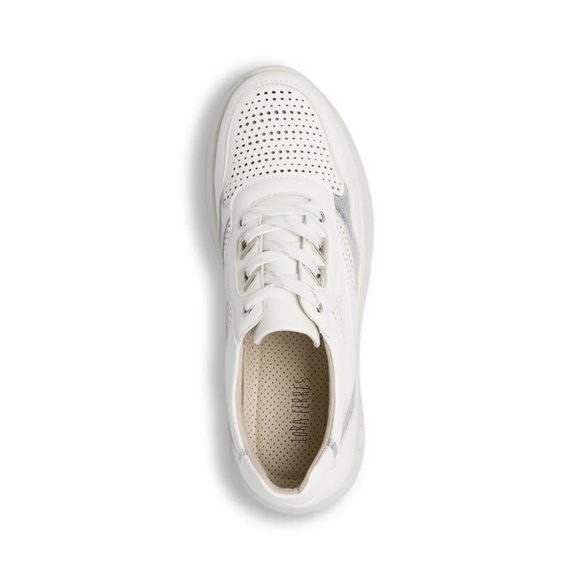 Sneakers comfort bianche da Donna con dettagli argento Lora Ferres