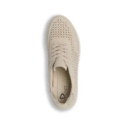 Sneakers comfort da Donna beige con design traforato e zeppa P Soft