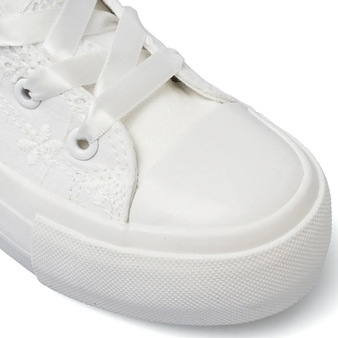 Sneakers da Bambina Bianche con fiori ricamati Dieci Baci