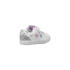 Sneakers da Bambina bianche con cuori colorati e glitter Dieci Baci
