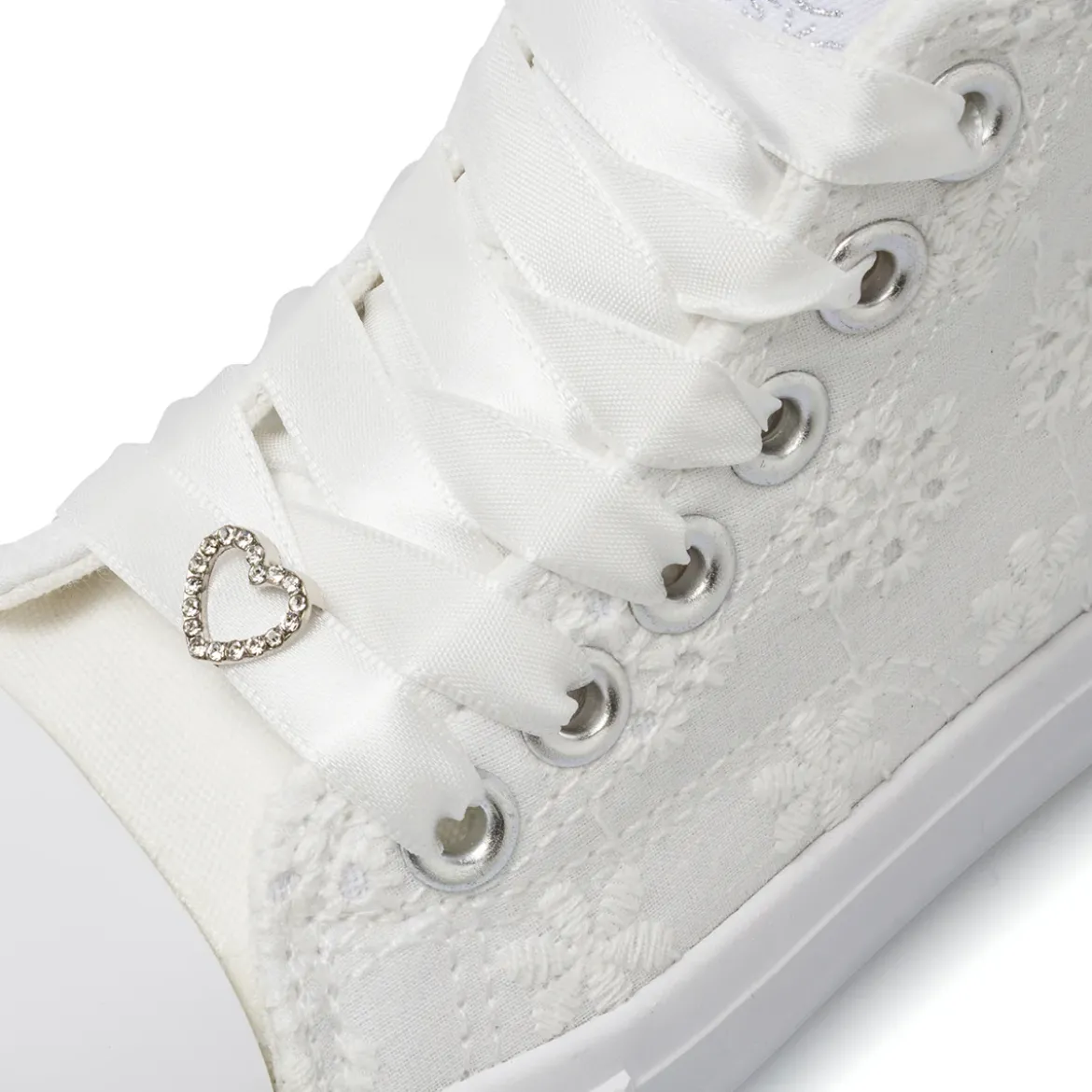 Sneakers da Bambina bianche con ricami floreali Le scarpe di Alice