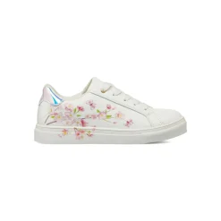 Sneakers da Bambina bianche con fiori e paillettes scintillanti Dieci Baci