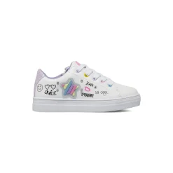 Sneakers da bambina bianche con stella iridescente Dieci Baci