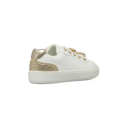 Sneakers da bambina bianche Dieci Baci con decorazioni perle e glitter