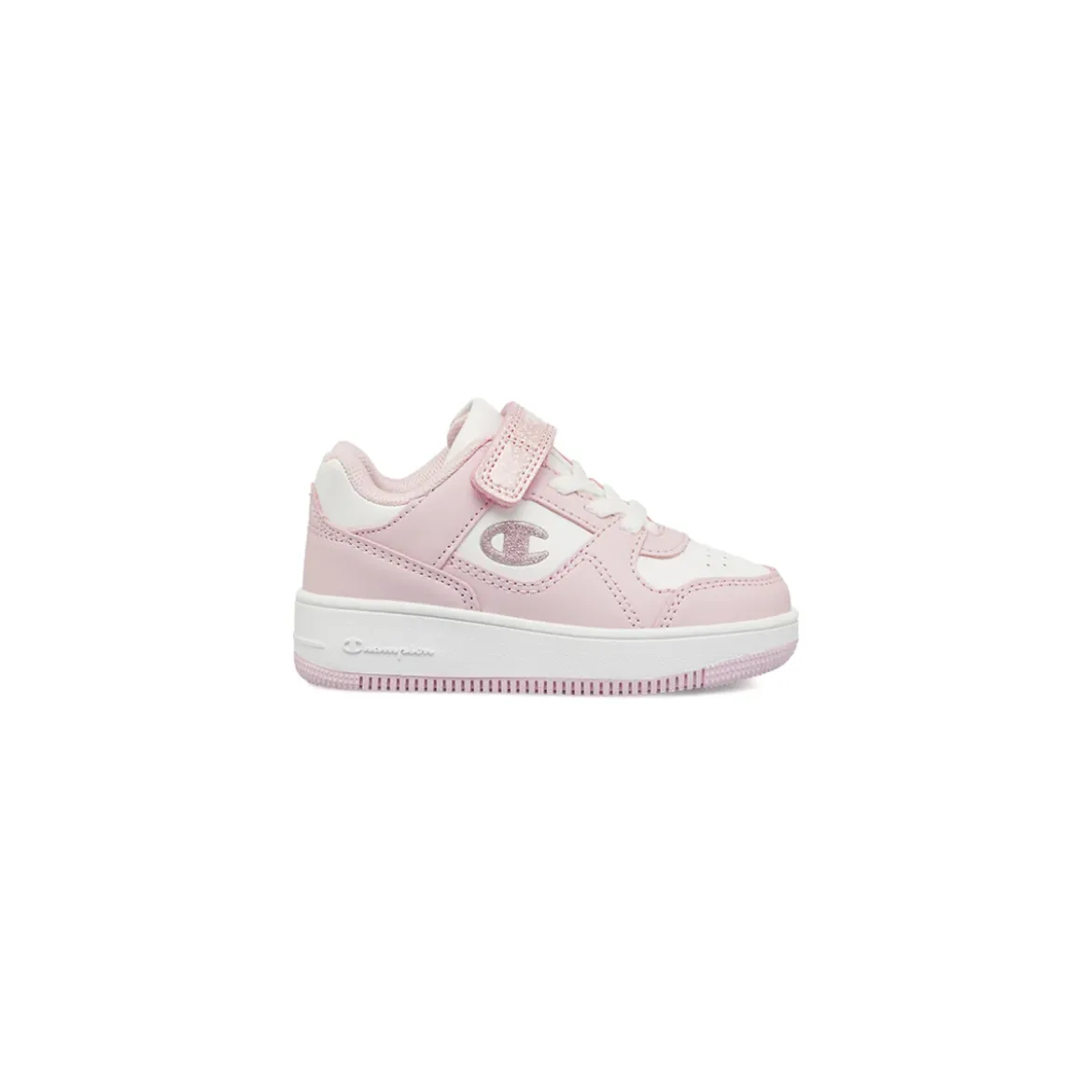 Sneakers da Bambina bianche e rosa con glitter e velcro Champion