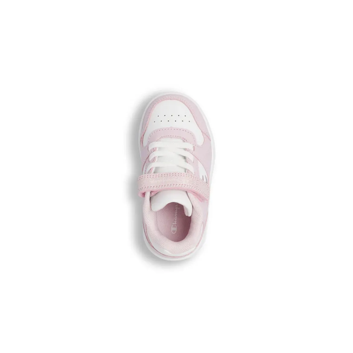 Sneakers da Bambina bianche e rosa con glitter e velcro Champion