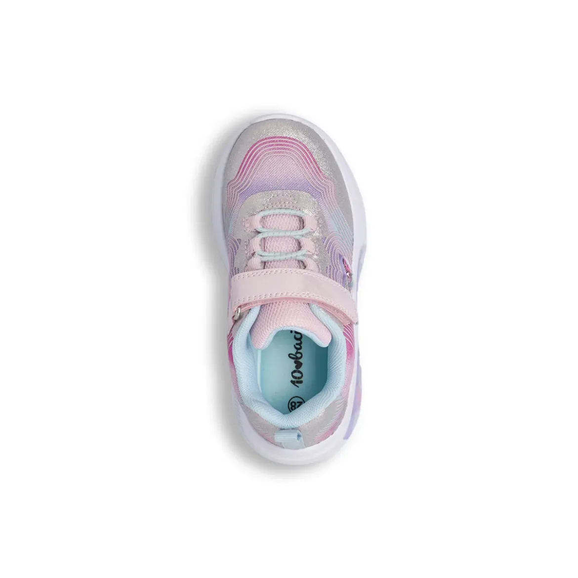 Sneakers da bambina lilla con glitter e luci colorate Dieci Baci