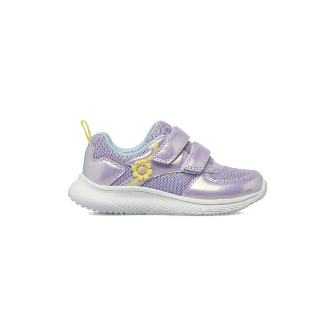 Sneakers da bambina lilla iridescente con strappo Le scarpe di Alice