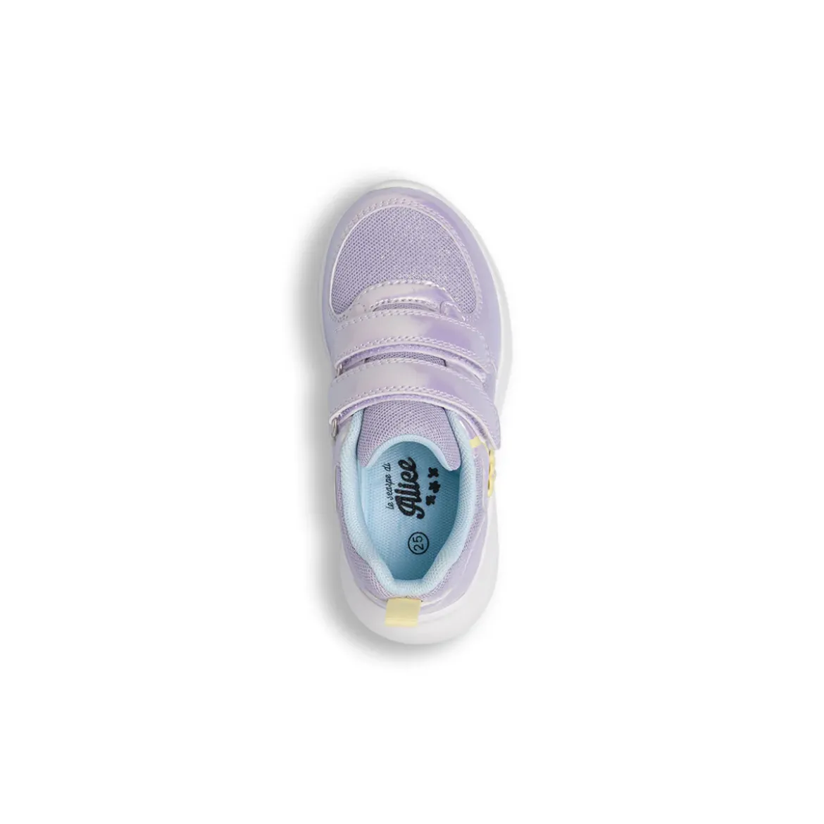 Sneakers da bambina lilla iridescente con strappo Le scarpe di Alice