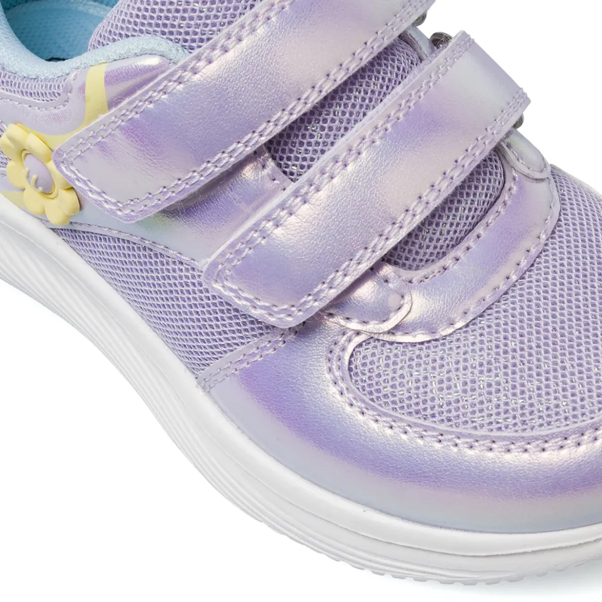 Sneakers da bambina lilla iridescente con strappo Le scarpe di Alice