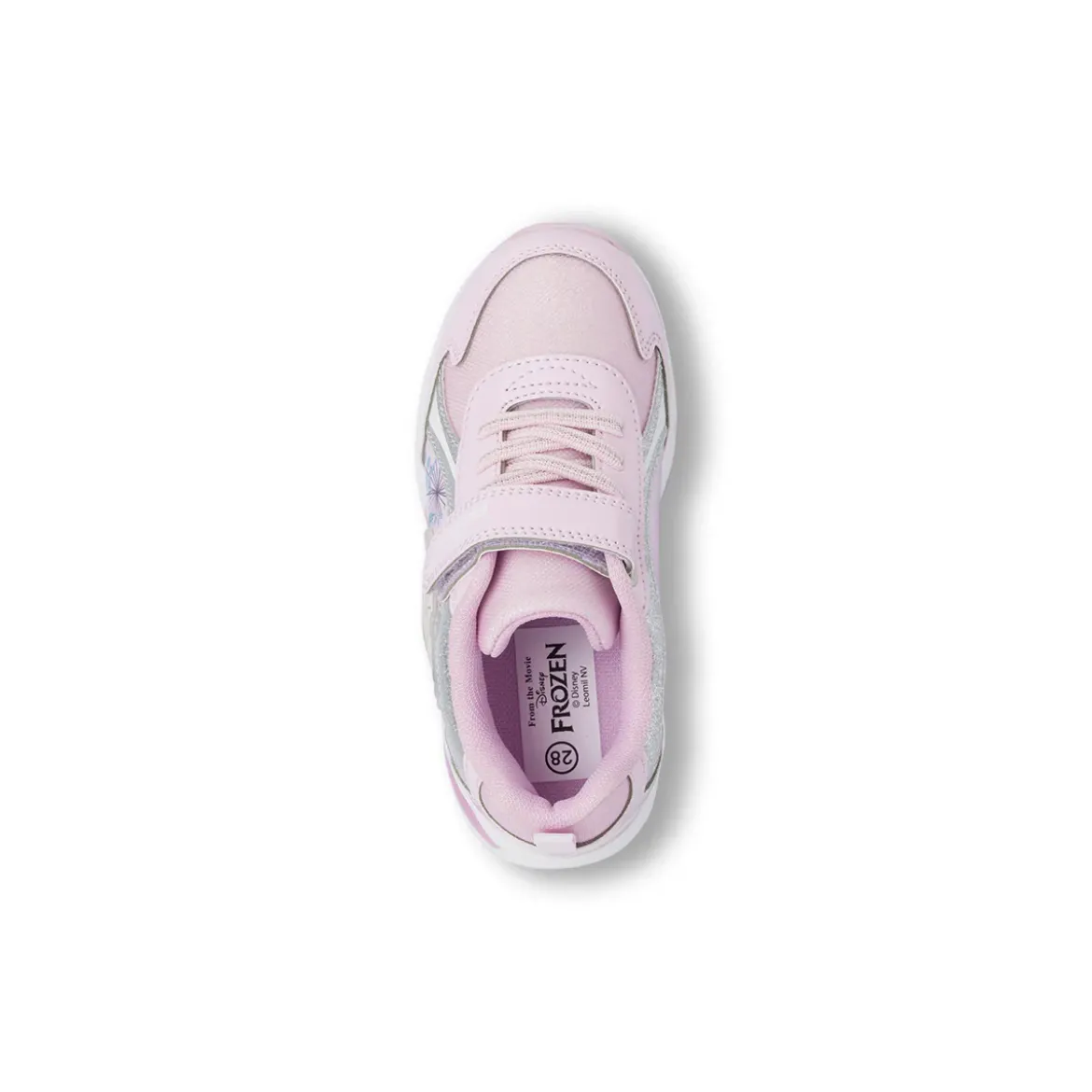 Sneakers da bambina rosa con luci nella suola e stampa Frozen