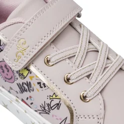 Sneakers da bambina rosa con stampa graffiti Dieci Baci