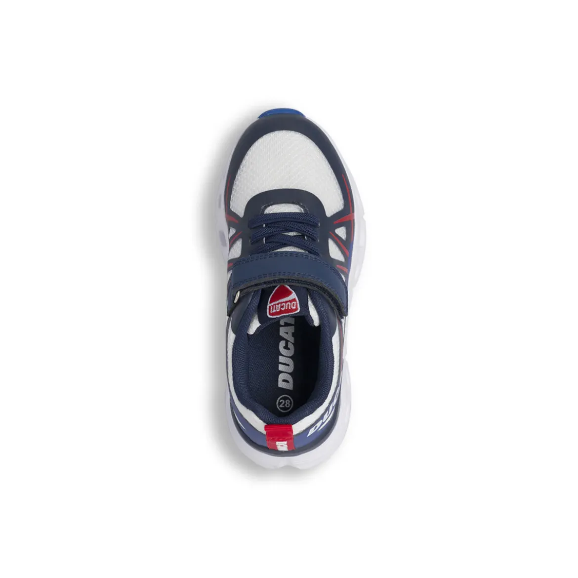 Sneakers da Bambino bianche con inserti blu Ducati