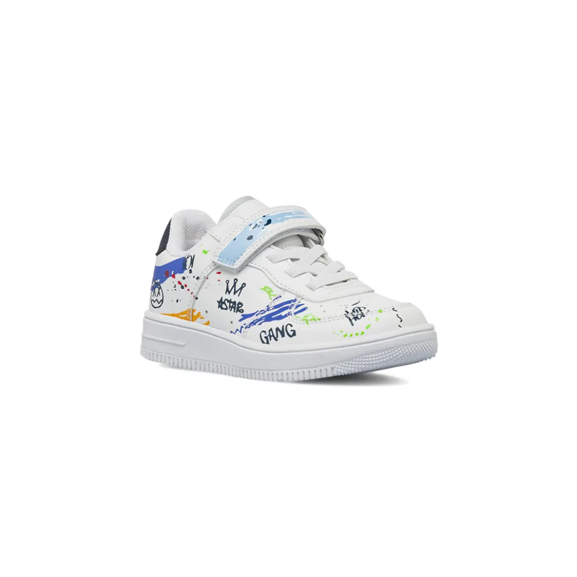 Sneakers da Bambino bianche con stampe graffiti Space Boy