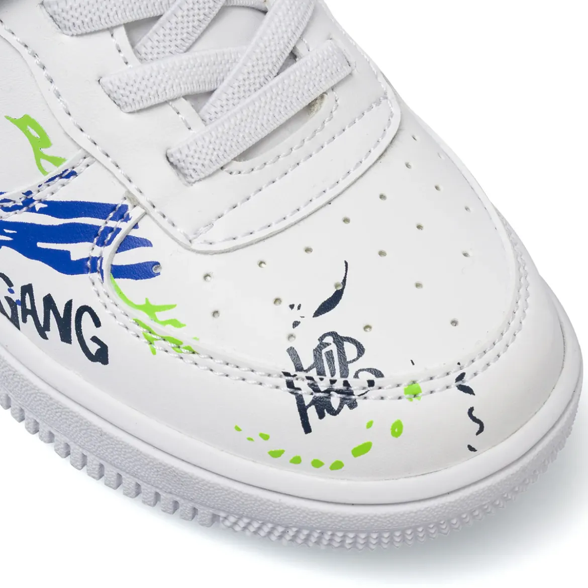Sneakers da Bambino bianche con stampe graffiti Space Boy