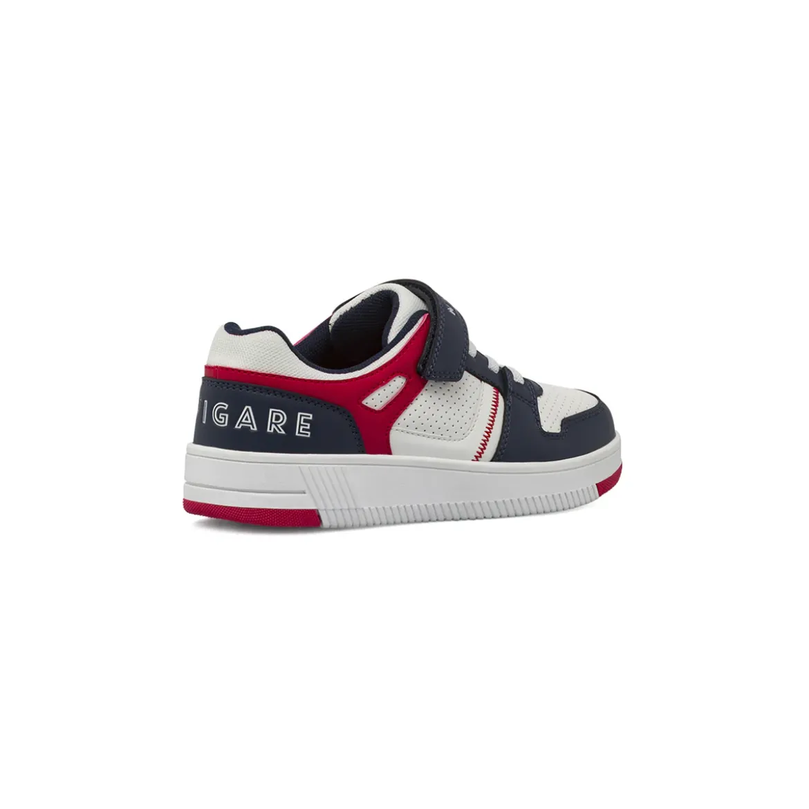 Sneakers da bambino blu con dettagli bianchi e rossi Navigare