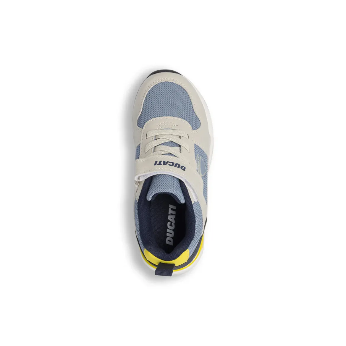 Sneakers da bambino blu con dettagli beige Ducati