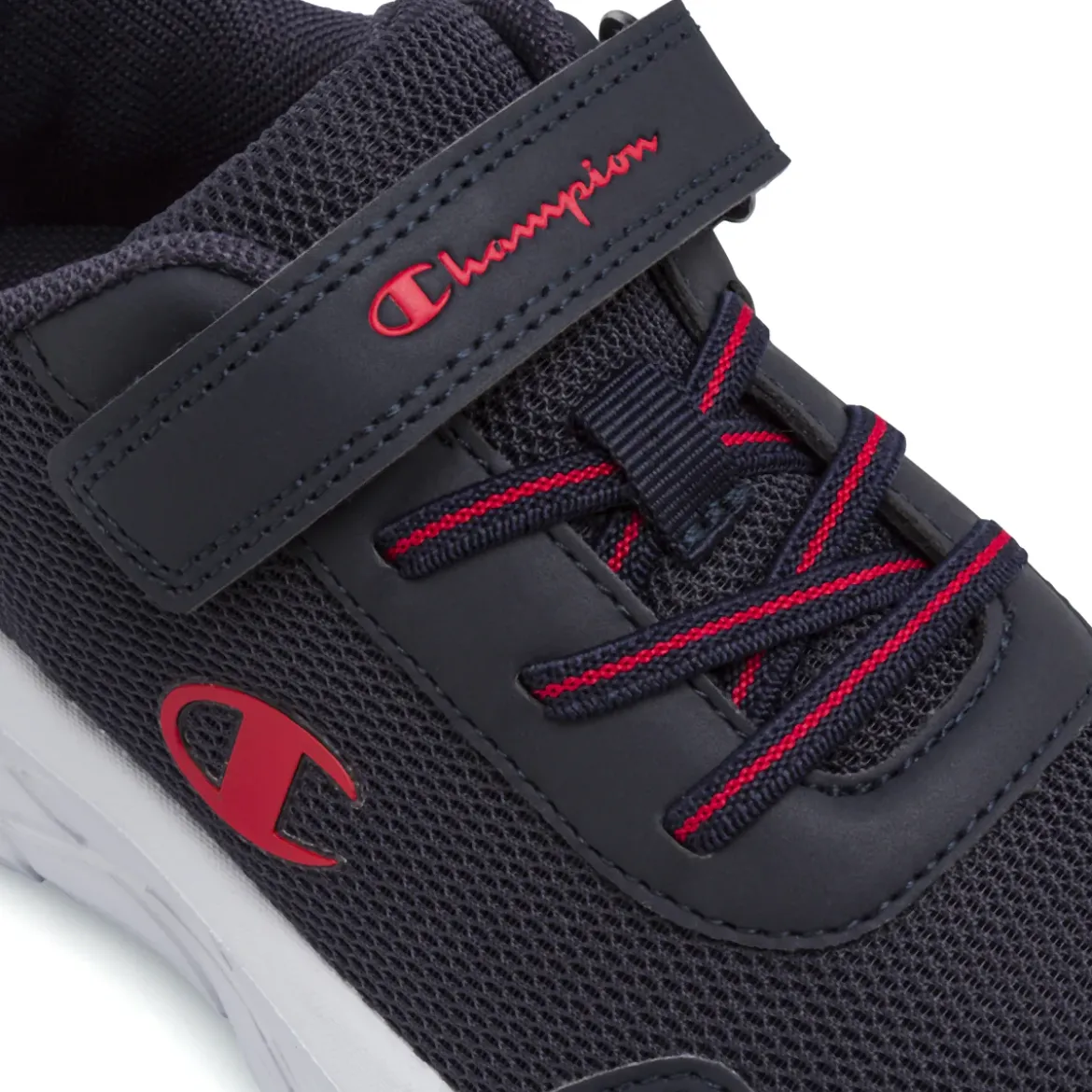 Sneakers da Bambino blu con strappo e dettagli rossi Champion