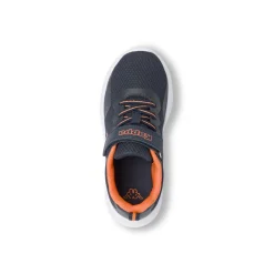 Sneakers da bambino blu e arancione Kappa chiusura a strappo