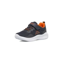 Sneakers da bambino blu e arancione Kappa chiusura a strappo