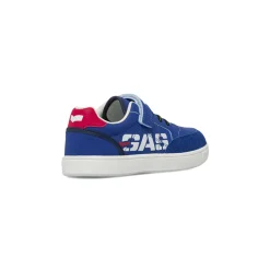 Sneakers da bambino blu Gas con logo e strappo in velcro