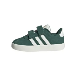 Sneakers da bambino e bambina verde effetto scamosciato adidas VL Court 3.0