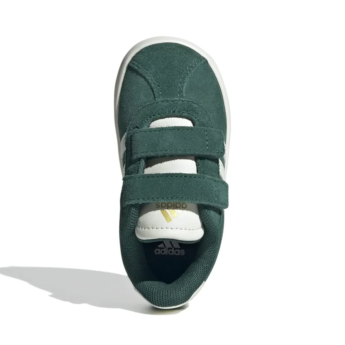 Sneakers da bambino e bambina verde effetto scamosciato adidas VL Court 3.0
