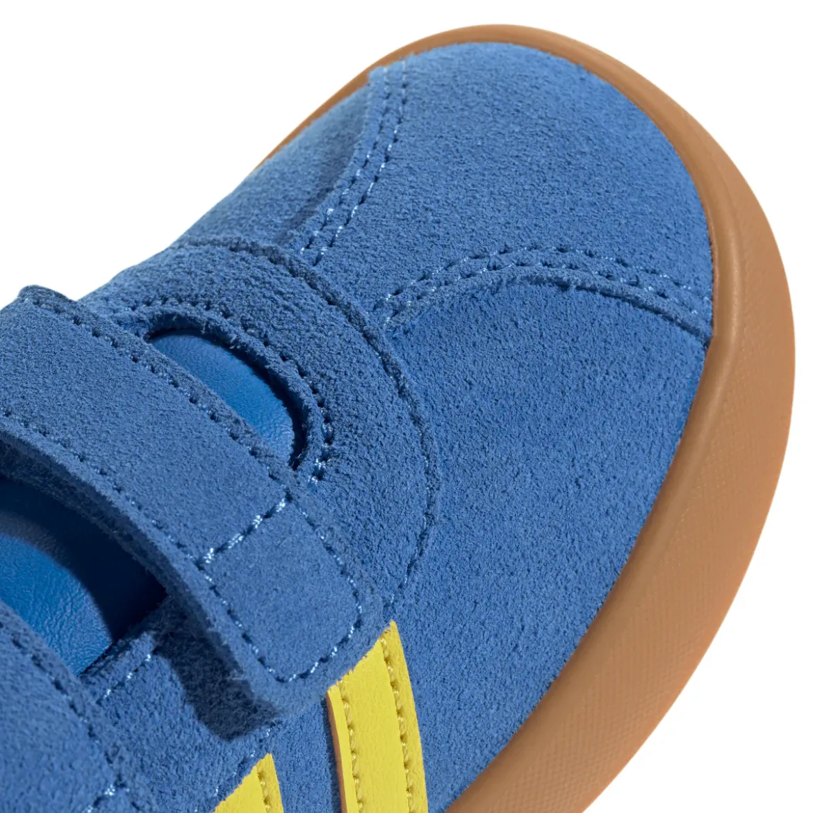 Sneakers da bambino e bambina blu con dettagli gialli adidas VL Court 3.0