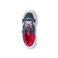 Sneakers da bambino Kappa blu e argento con strappo in velcro