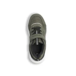 Sneakers da bambino Kappa verdi militare in mesh con strappo in velcro