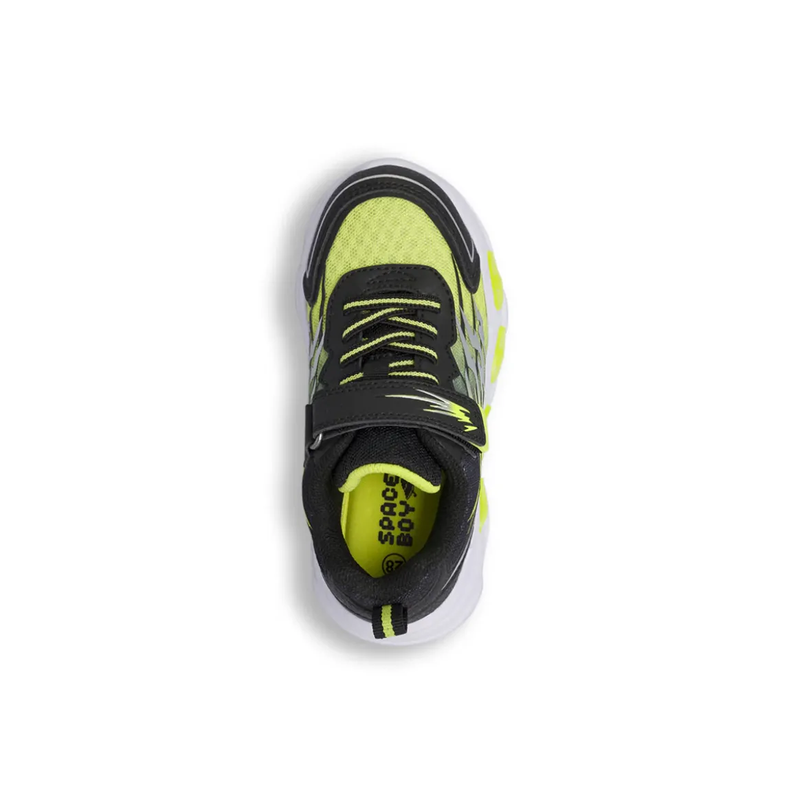 Sneakers da bambino nere con dettagli giallo fluo Space Boy