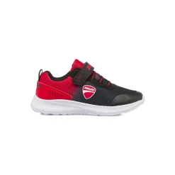 Sneakers da bambino nere con inserti rossi Ducati