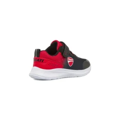 Sneakers da bambino nere con inserti rossi Ducati