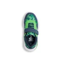 Sneakers da bambino verdi e blu con luci nella suola Dinosauri