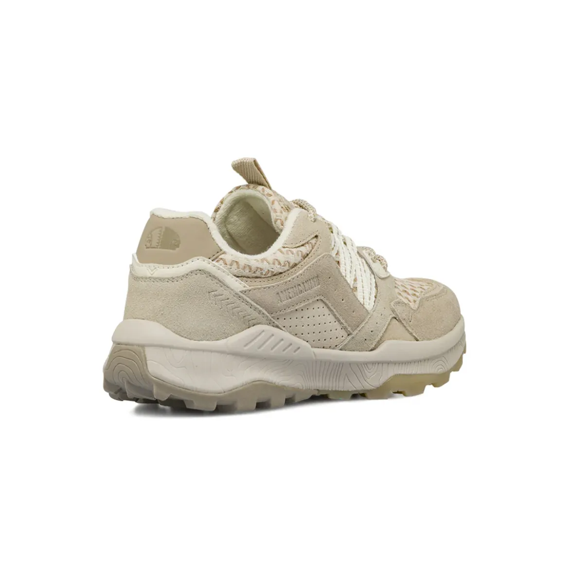 Sneakers da donna beige con inserti effetto scamosciato Americanino