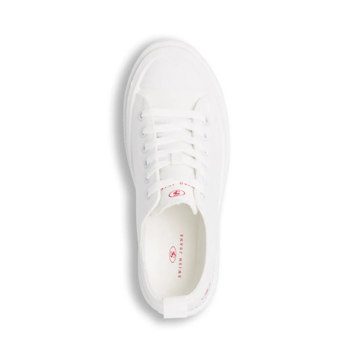 Sneakers da donna platform bianche in tessuto Swish Jeans