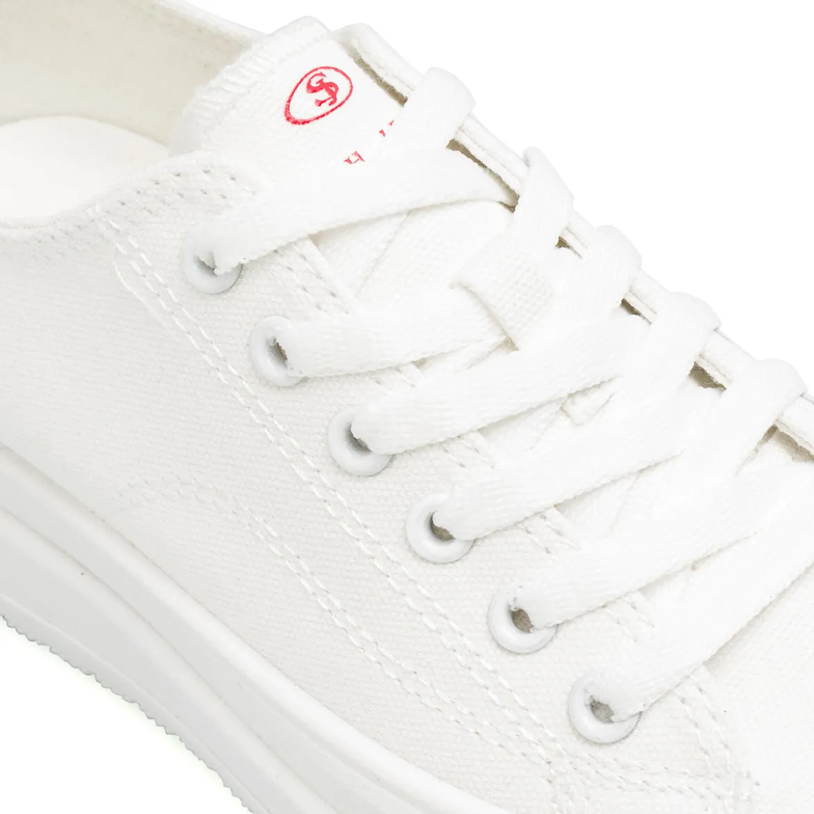 Sneakers da donna platform bianche in tessuto Swish Jeans