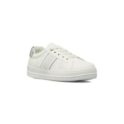Sneakers da Ragazza bianche Dieci Baci con strass e dettagli argento