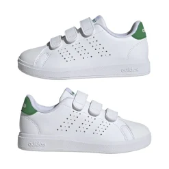 Sneakers da ragazzo bianche con dettagli verdi Advantage Base 2.0 adidas