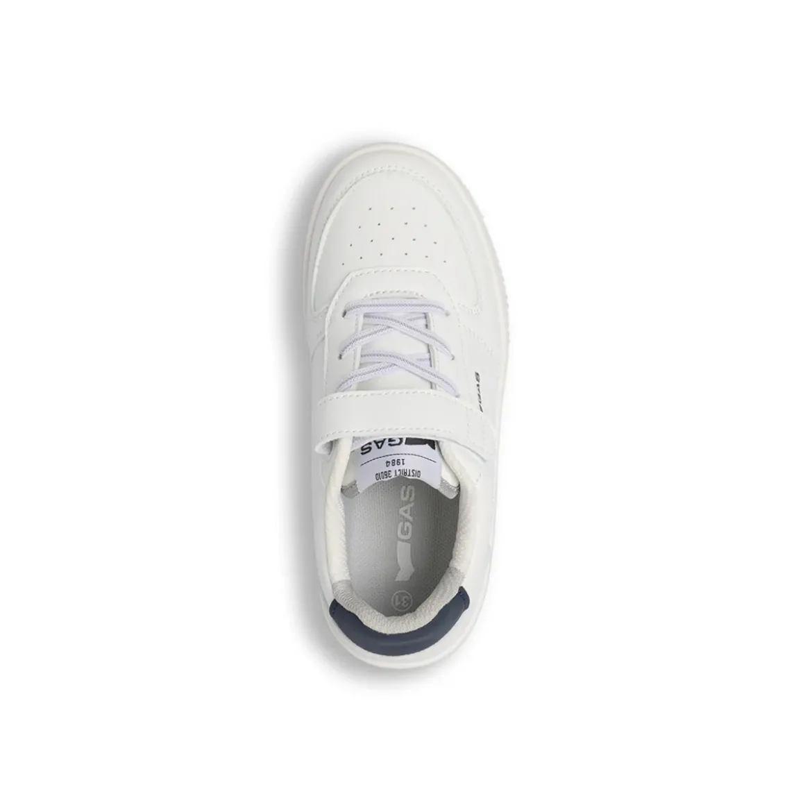 Sneakers da Ragazzo bianche Gas con chiusura a strappo e dettagli blu