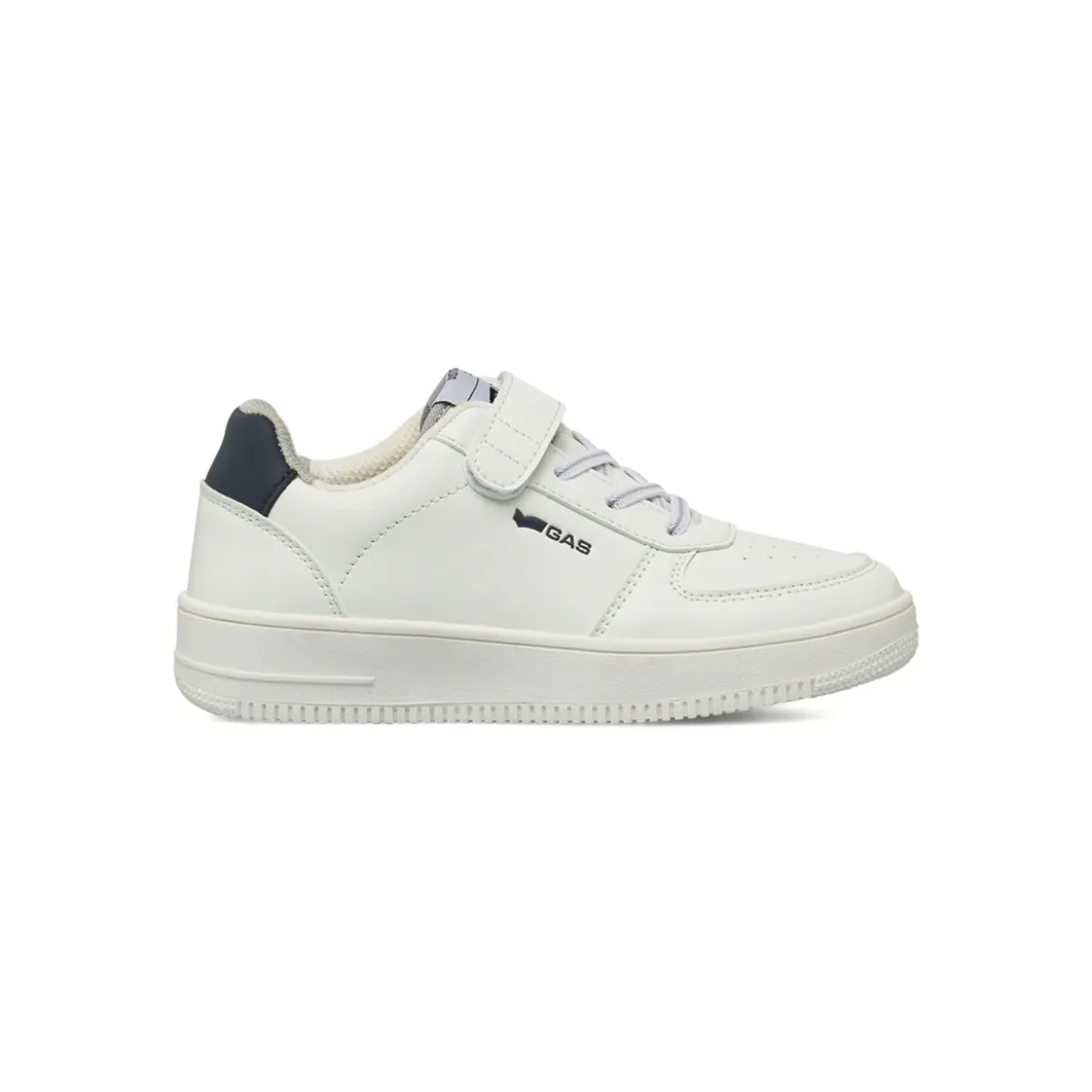 Sneakers da Ragazzo bianche Gas con chiusura a strappo e dettagli blu
