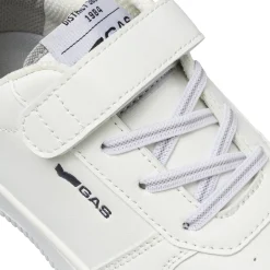 Sneakers da Ragazzo bianche Gas con chiusura a strappo e dettagli blu